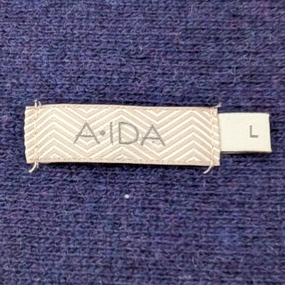 A Ida Wrap Cardigan Womens Size Large Gray Wool Blend Stretch Asymmetrical - Picture 4 of 11